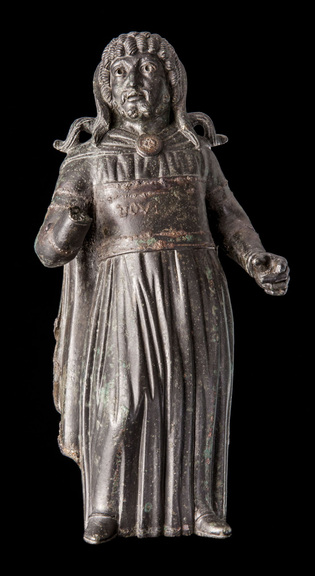 Statuette en bronze d’un acteur tragique © Site et Musée romains d'Avenches, photo NVP3D