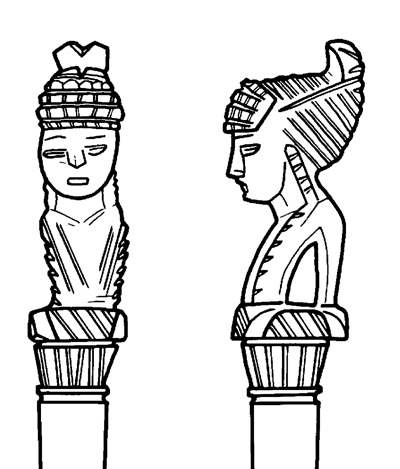 Tête d’épingle à cheveux en os