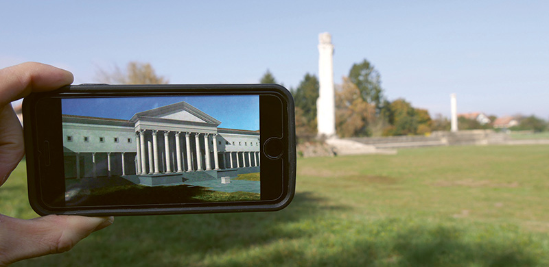 Visionnage in situ d'une restitution 3D affichée sur un smartphone