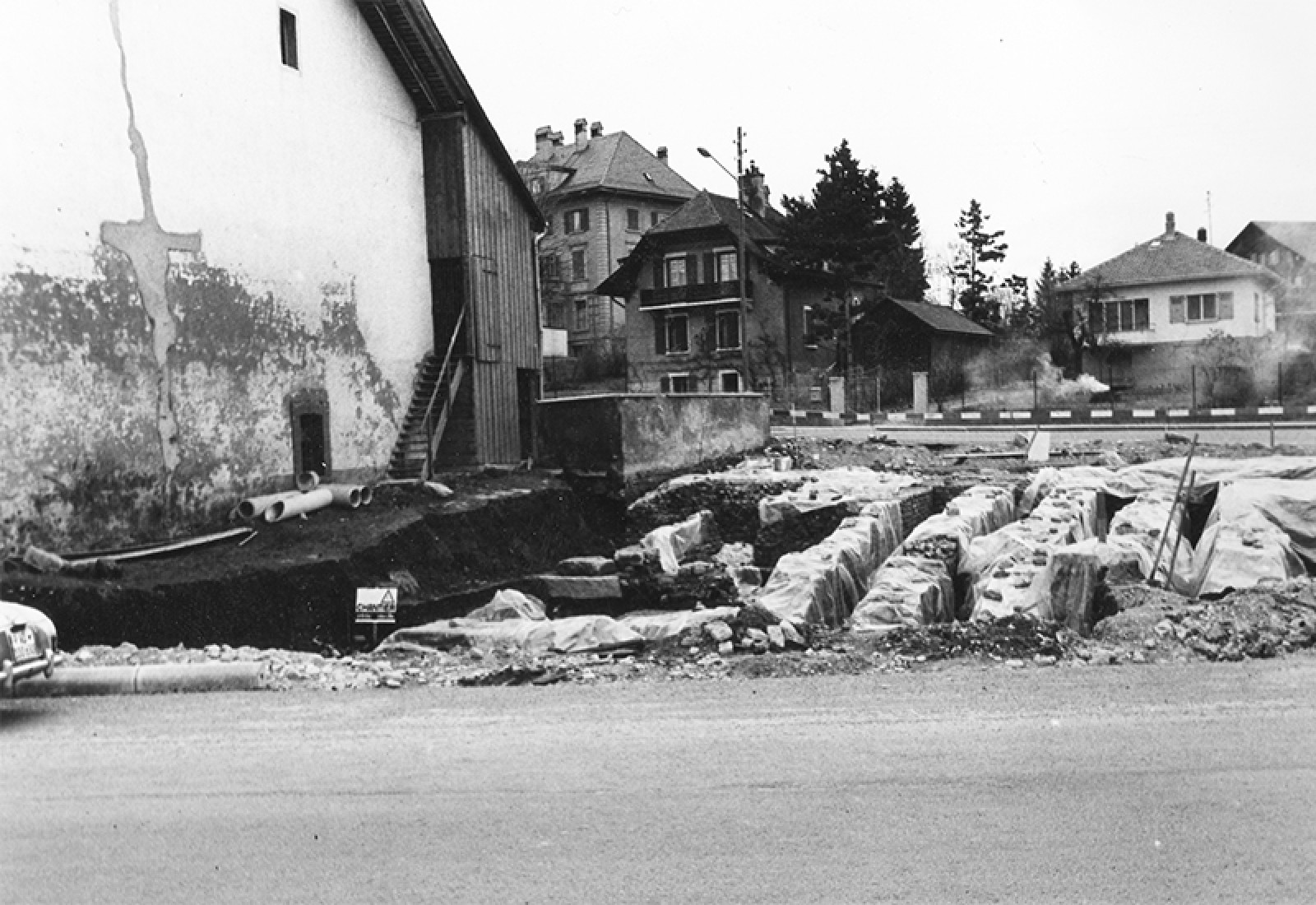 Les vestiges du temple révélés après la destruction du bâtiment en 1965