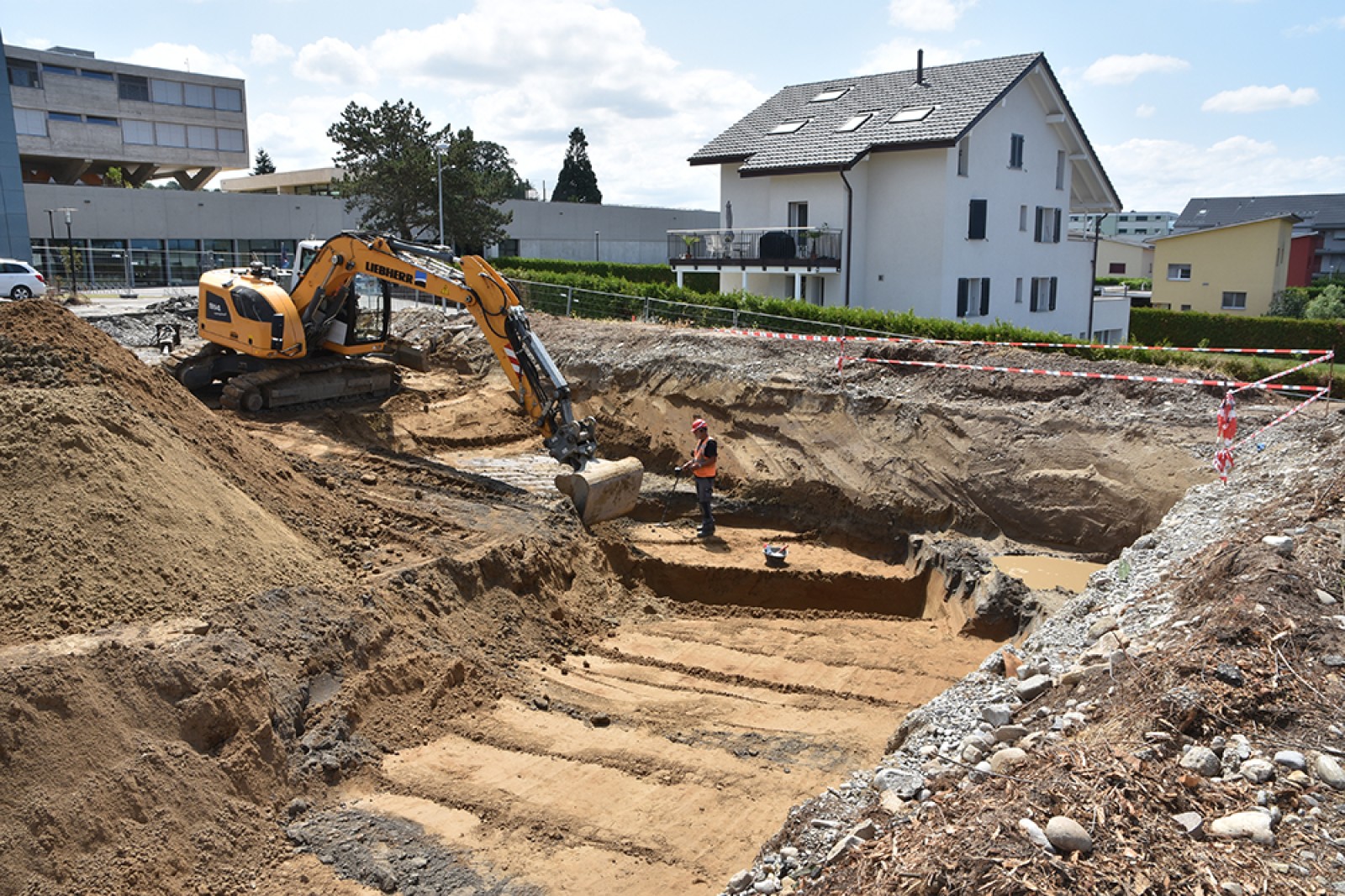Vue des terrassements en cours