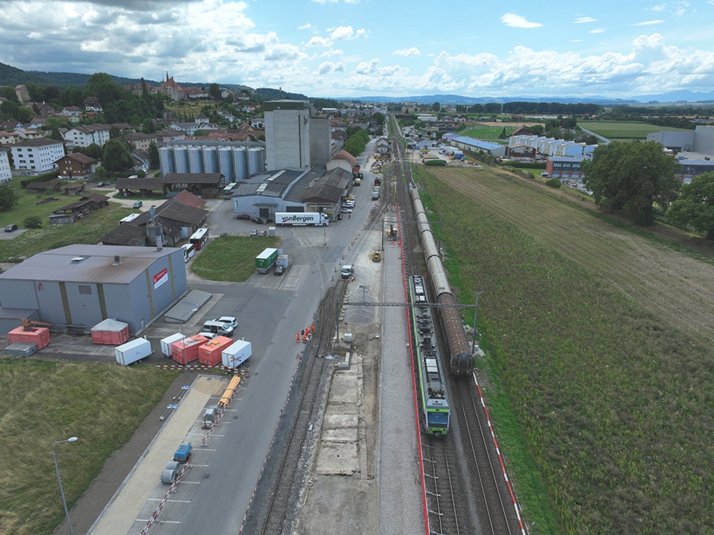 Vue en direction d'Avenches de la zone fouillée