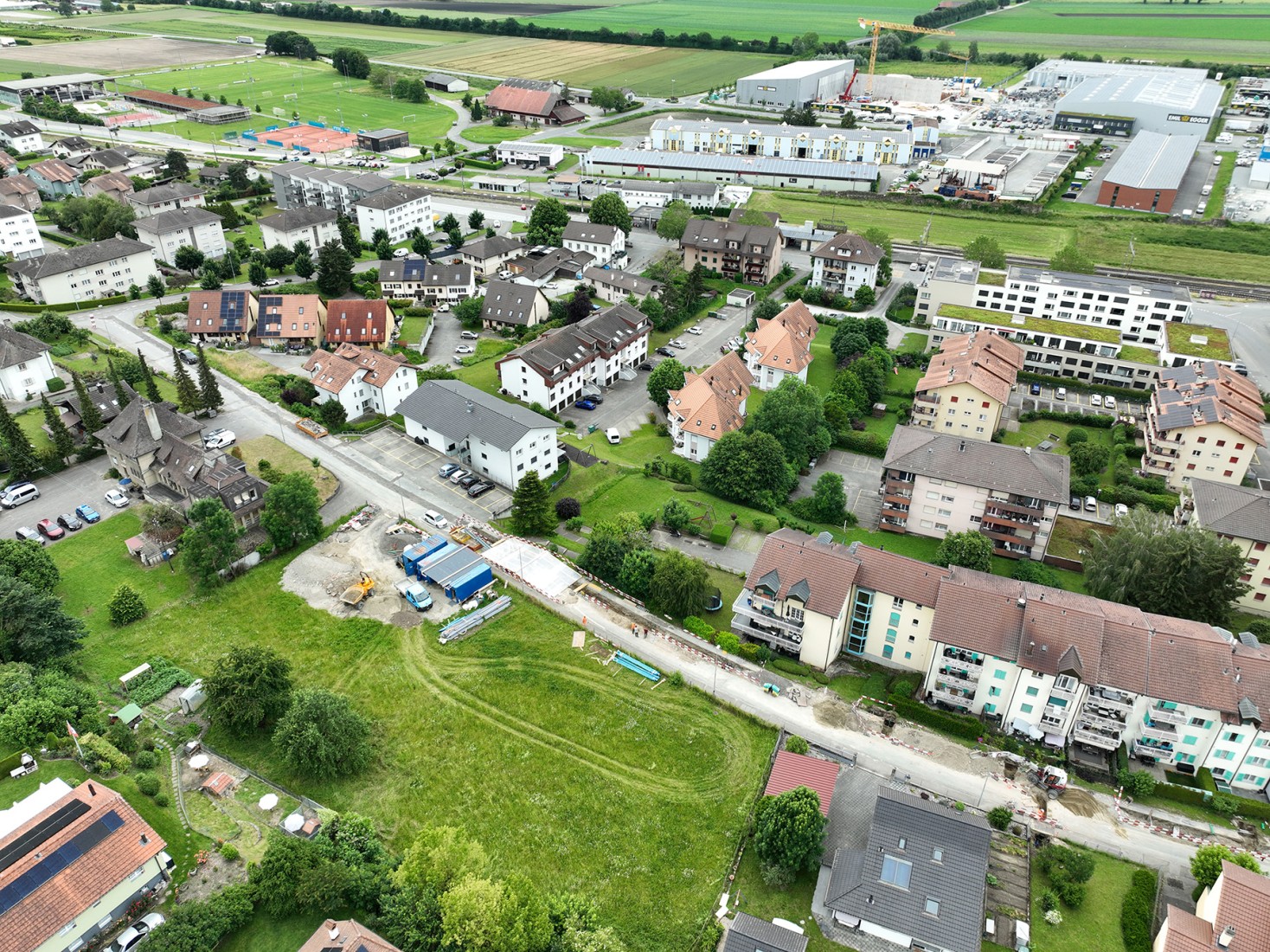 Vue de la fouille en tranchée à la rue du Pavé