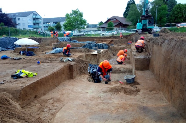 Ambiance de fouille sur le site d’Au Milavy (2022)